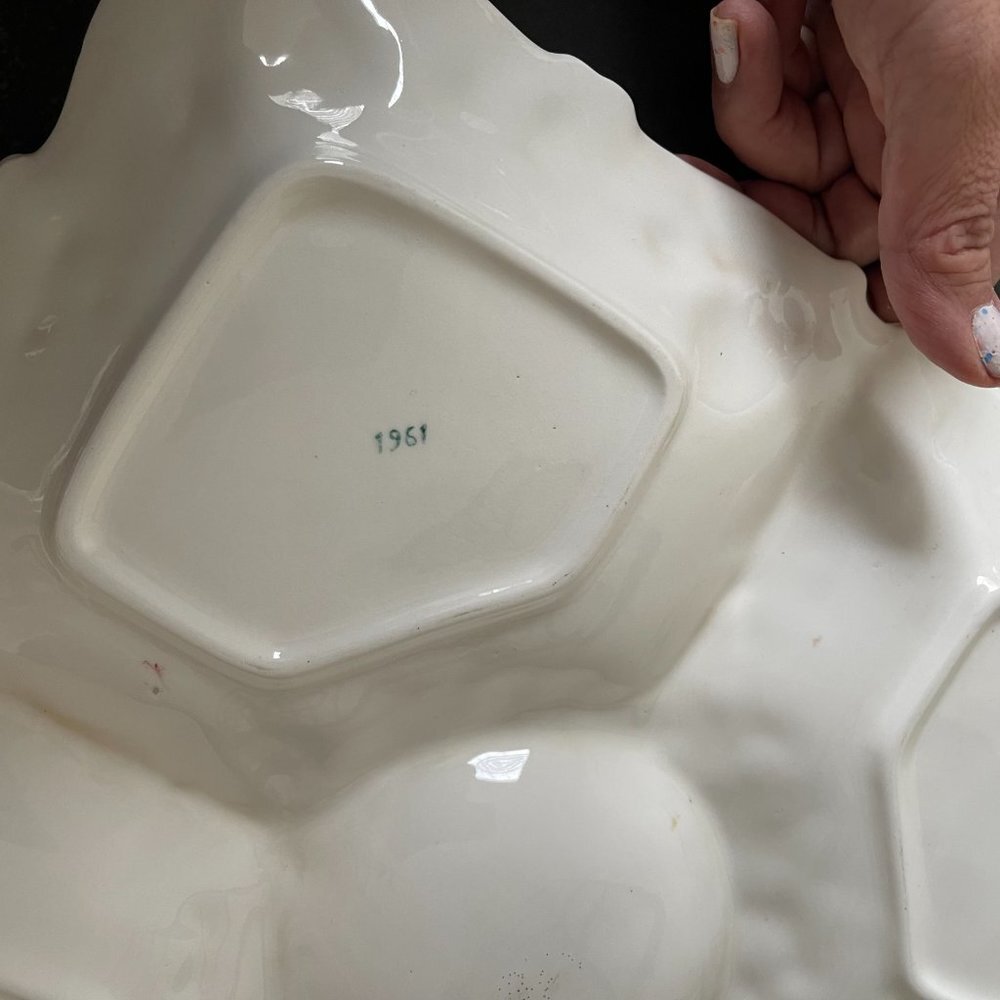 Vintage Lefton Della Robia Bowl & Serving Tray - Picture 5 of 8